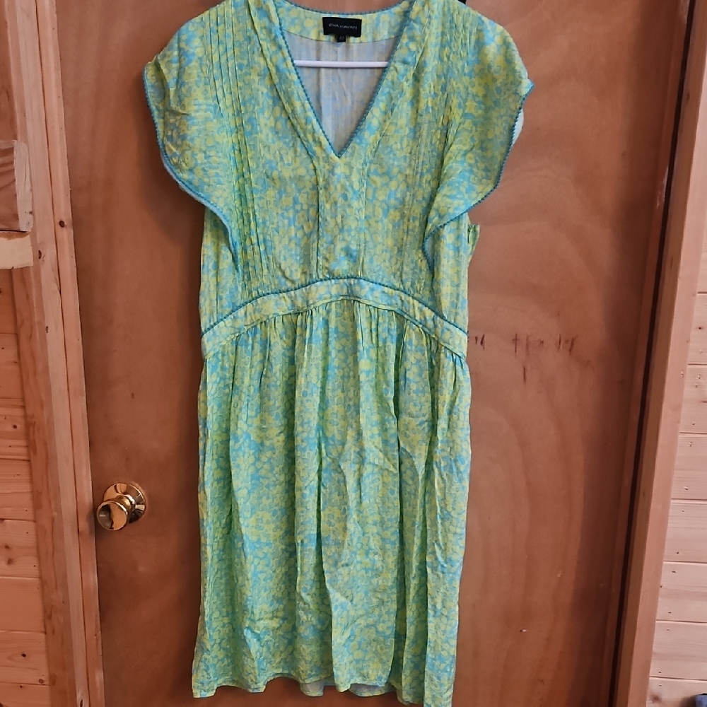 EVA KAYAN Yellow and green Midi Dress